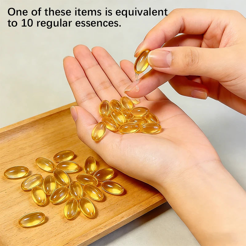1 Bottle of 90 Capsules of Collagen Moisturizing Skin Care Essence, Containing Collagen to Nourish, Moisturize, and Brighten the Skin, Making It Smooth, Delicate, and Elastic Individually Packaged, a Must-Have Travel Item.