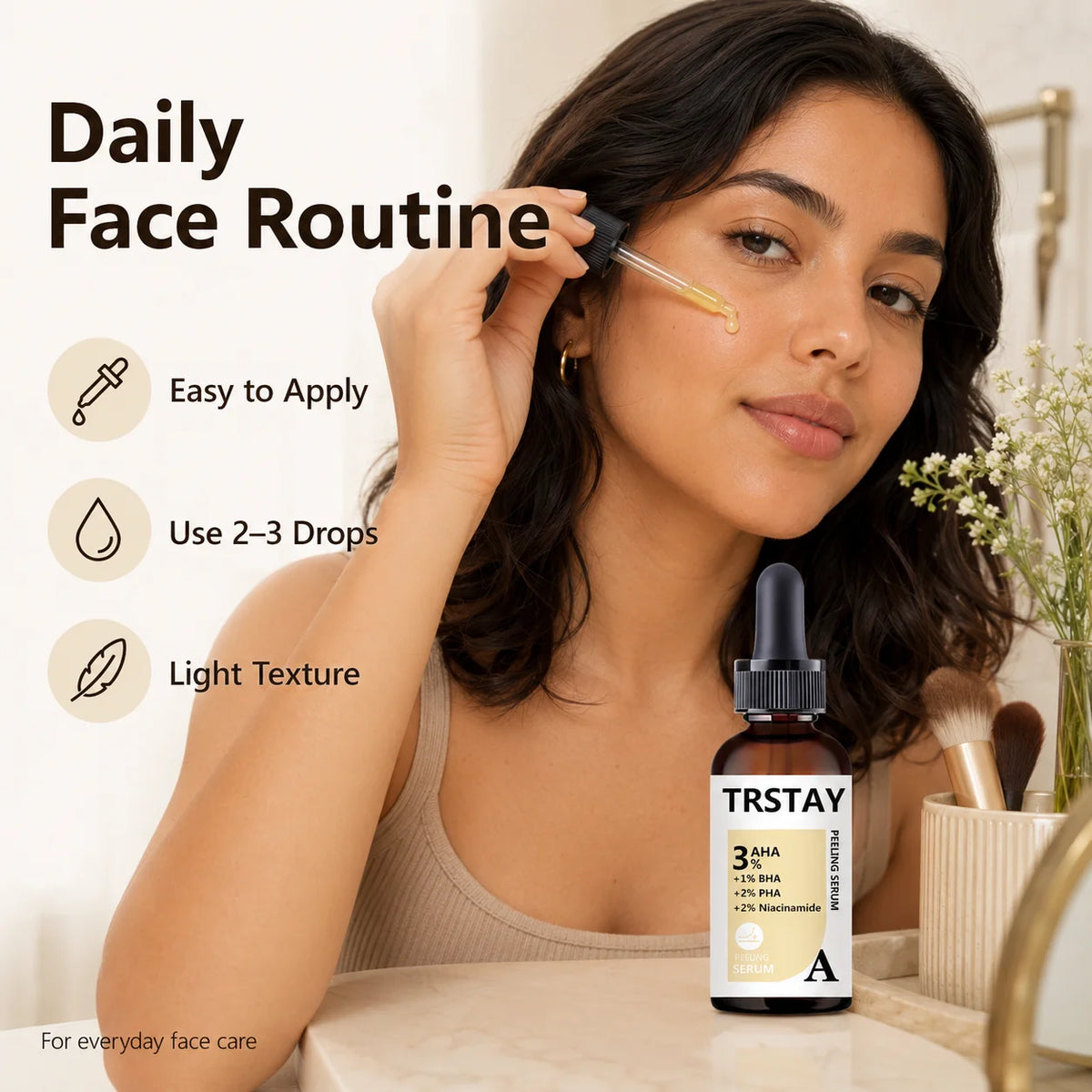 Delicate Smooth Skin-Friendly Facial Care Essence Serum, Refreshing Fast-Absorbing Non-Heavy Non-Sticky Texture, Daily Basic Hyd