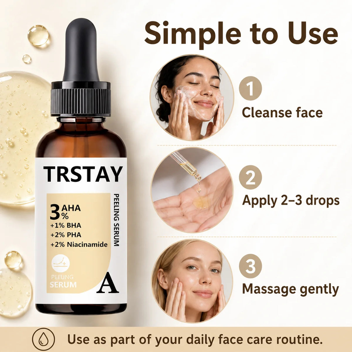 Delicate Smooth Skin-Friendly Facial Care Essence Serum, Refreshing Fast-Absorbing Non-Heavy Non-Sticky Texture, Daily Basic Hyd