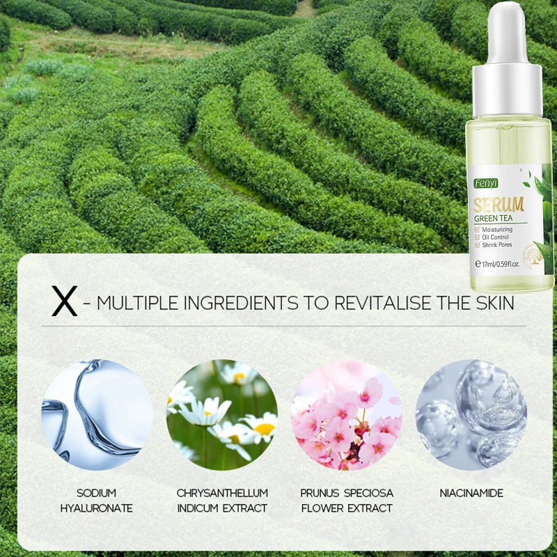 Facial Products Kit Sakura / Green Tea Face Cream Nourishing Skin Face Serum Smoothing Eye Cream Skincare Korean Cosmetic