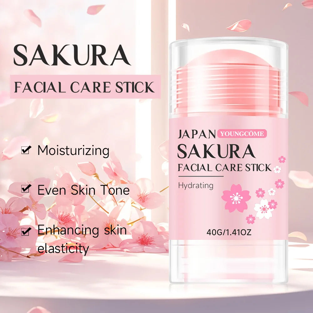 Sakura Facial Care Stick Hydrating Facial Care Moisturizing Cream Deep Hydration Suitable for Dry Aging Face Cream Skin Repair